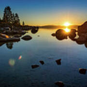 Sand Harbor Sunset Poster