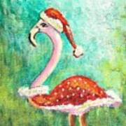 Santa Flamingo Poster