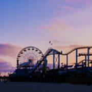 Santa Monica Pier Fun At Sunset Poster