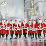 Santas On Parade - Chicago State Street Poster