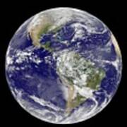 Satellite View Of The Americas On Earth Day Poster