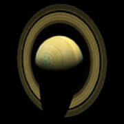 Saturn Northern Hemisphere Enhancedsaturn Northern Hemisphere Enhanced Poster