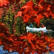 Scenic Autumn Canoe Poster