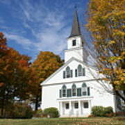 Scenic Church In Autumn Poster