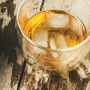 Scotch Whisky On Frosted Oak Poster