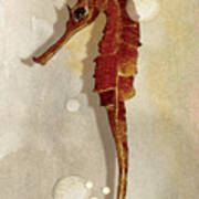 Sea Horse In Watercolor Poster