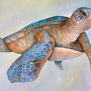 Sea Turtle- Twilight Swim Poster