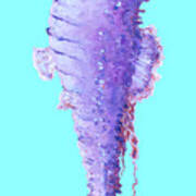 Seahorse Painting On Blue Background Poster