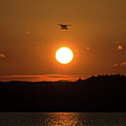 Seaplane Sunset Poster