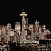 Seattle A Glow Poster