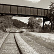 Sepia Tone Train Tracks Poster