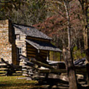Settlers Cabin Cades Cove Poster