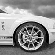 Shelby Gt500 Wheel Black And White Poster