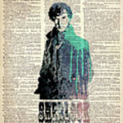 Sherlock Art On Dictionary Poster