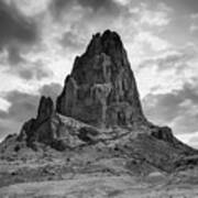 Shiprock Monolith Sunset - Monument Valley - American Southwest Bw Poster