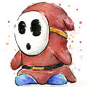 Shy Guy Watercolor Poster