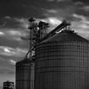Silos On The Tennessee River Bw Poster