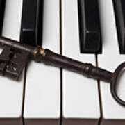 Skeleton Key On Piano Keys Poster