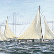 Skipjacks Racing Chesapeake Bay Maryland Detail Poster