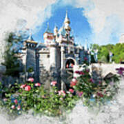 Sleeping Beauty Castle Impression Poster
