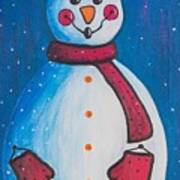 Smiley Snowman Poster