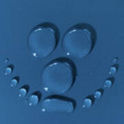 Smily Face Made Of Water Drops Poster