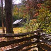 Smoky Mountain Log Cabin Poster