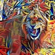Snarling Lion Poster