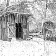 Snow Covered Chicken House Poster