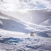 Snowfall On Malingsfjellet Sorstraumen Norway Poster