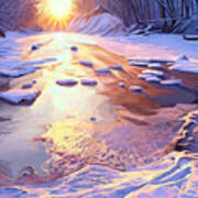 Snowy River Sunset Poster