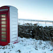 Snowy Telephone Box Poster