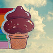 Soft Serve - Ice Cream Cone Art Poster