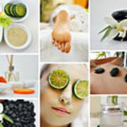 Spa Massage Facial Collage Poster