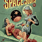 Space Sluts, Vintage Sci-fi Comic Book Cover Poster