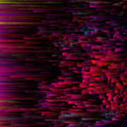 Speeding Neon - Abstract Glitch Pixel Art Poster