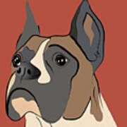 Spencer Boxer Dog Portrait Poster