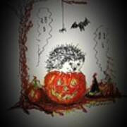 Spooky Hedgehog Halloween Poster