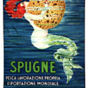Spugne - Mermaid - Brignone Bath Sponge - Vintage Advertising Poster Poster