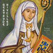 St. Gertrude Of Nivelles Icon Poster