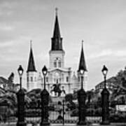 St. Louis Cathedral In Black And White Poster