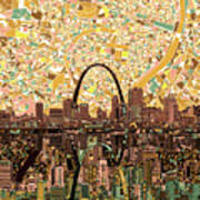 St Louis Skyline Abstract 11 Poster