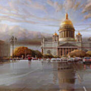 St. Petersburg. St. Isaac's Square At Sunset Poster