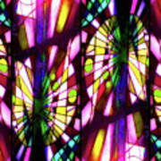Stained Glass #4722 Abstract Design 1b Poster