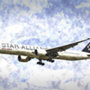 Star Alliance Boeing 777 Art Poster