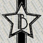 Star Of The Show Art Deco Style Letter B Poster