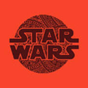 Star Wars Art - Logo - Red 02 Poster