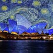 Starry Night Sydney Opera House Poster