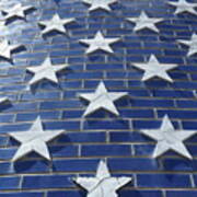 Stars On Blue Brick Poster