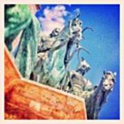 #statue #square #budapest #horse Poster